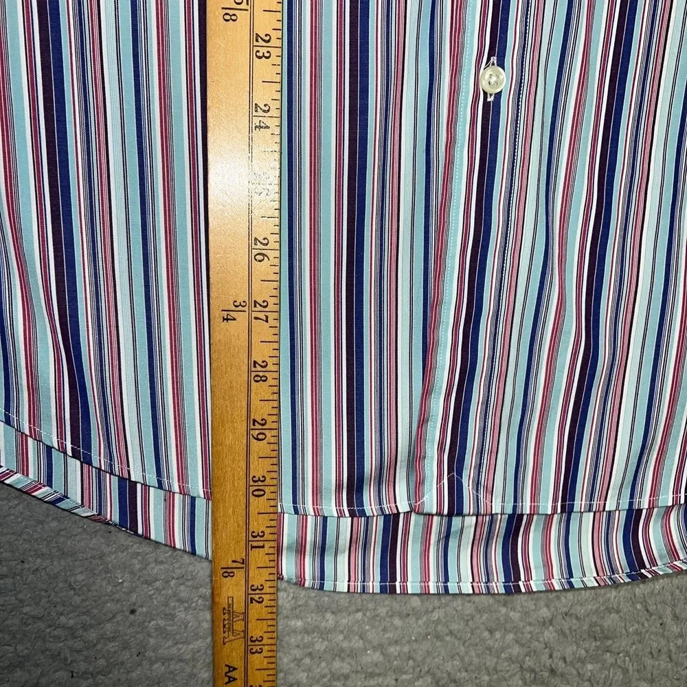VTG Polo Ralph Lauren Shirt Men's 16 (34/35) Striped Regent Custom Fit Button Up